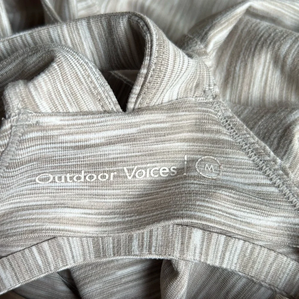 Outdoor Voices Heathered White tan freeform unitard bodysuit jumpsuit Sz M